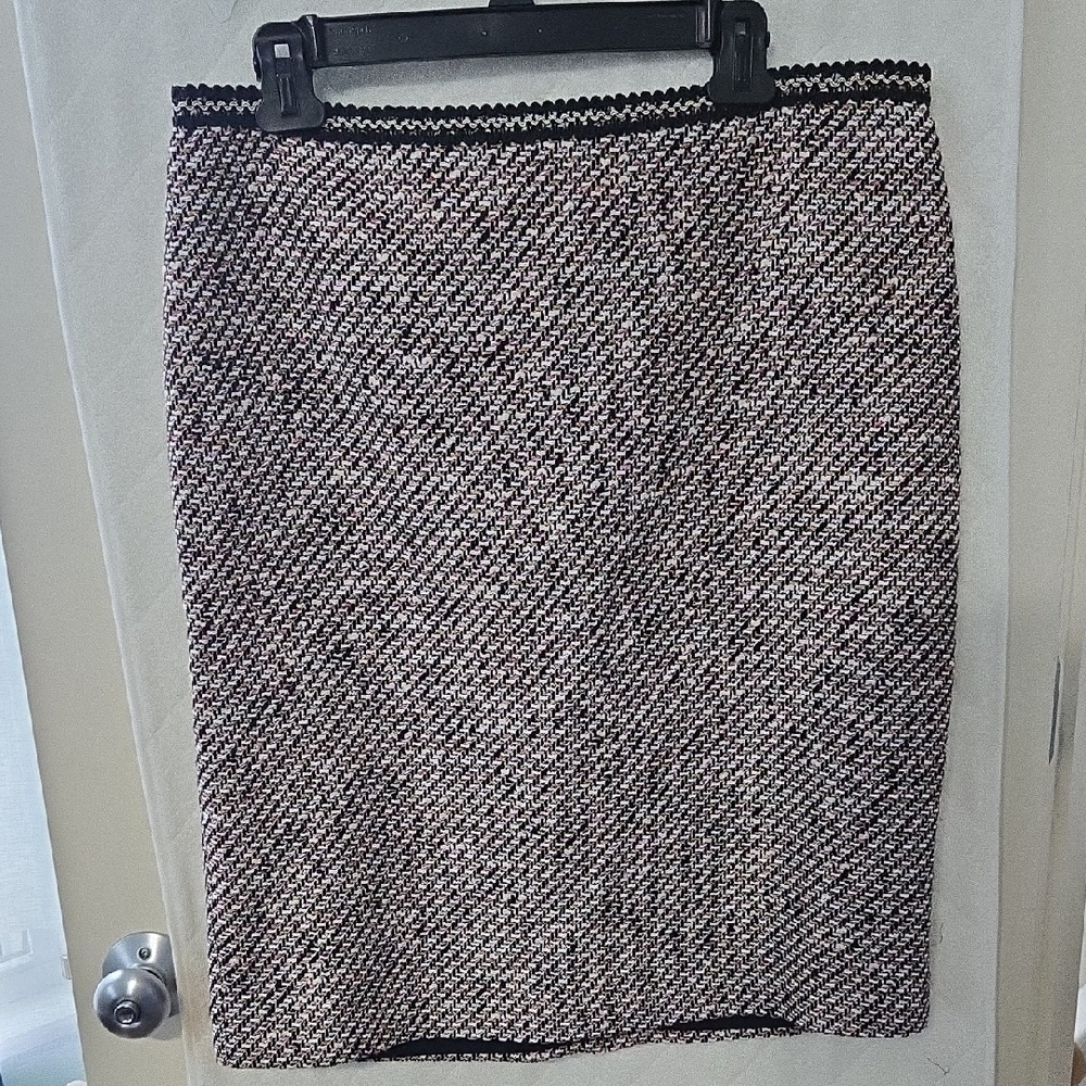 Talbots Black and White Twees Pencil Skirt